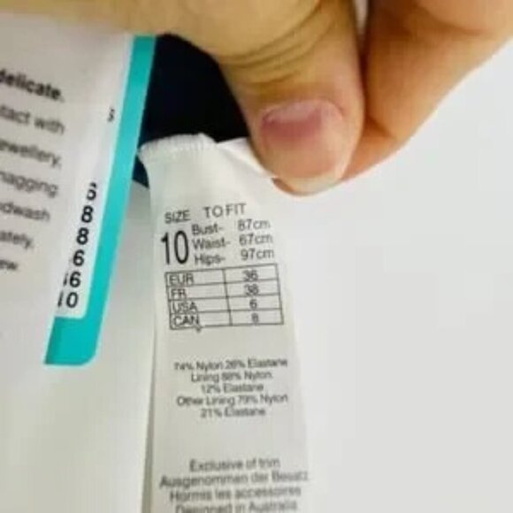 Seafolly Bikini Top 6 NWT Shine On Twist Halter Swim Navy Blue - Picture 5 of 5